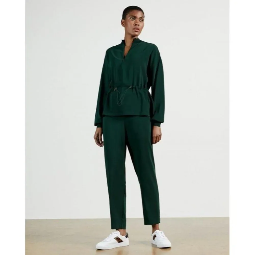 Ted Baker Aliadd Rib Detail Jogger Trouser Pants Green US 8-10 Career NWT - Picture 2 of 13
